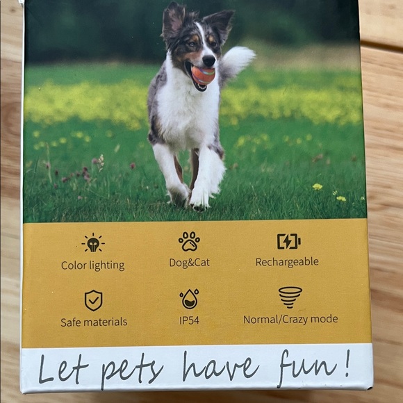 Auto Pet LED Toy Ball for Dogs - Brown and Multicolor - Picture 4 of 5